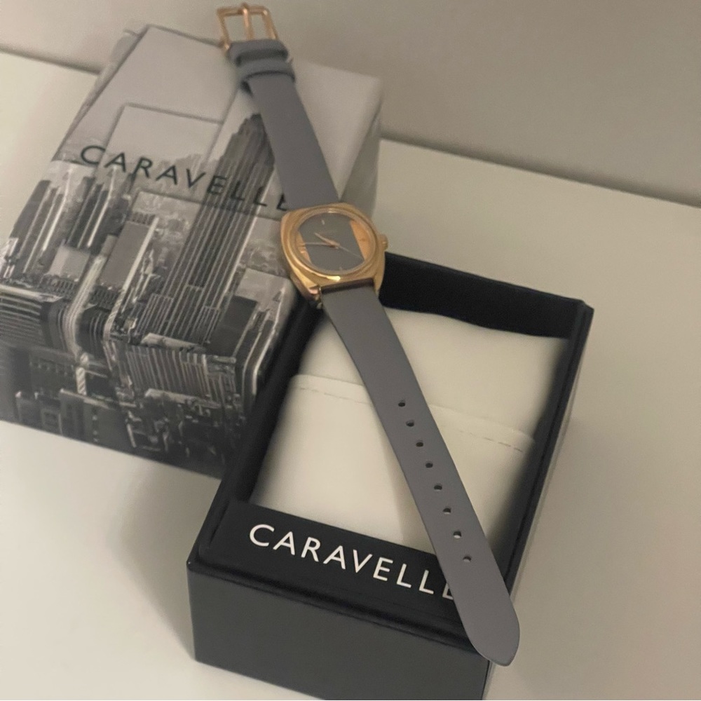Caravelle by Bulova Women's Gray Leather Strap Watch